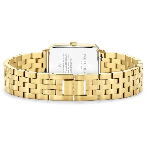 Orologio rechteckige Damenuhr goldfarben und Perlmutt