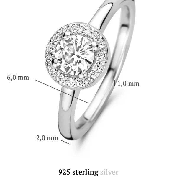 Ponte Vecchio Dalia Ring aus 925er Sterlingsilber mit Zirkoniastein