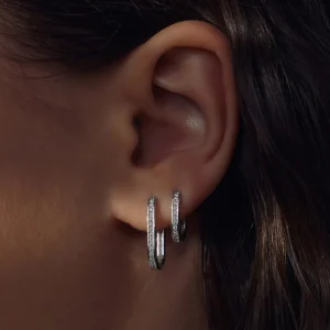 Ponte Vecchio Elina 925er Sterlingsilber-Ohrringe mit Zirkoniasteinen