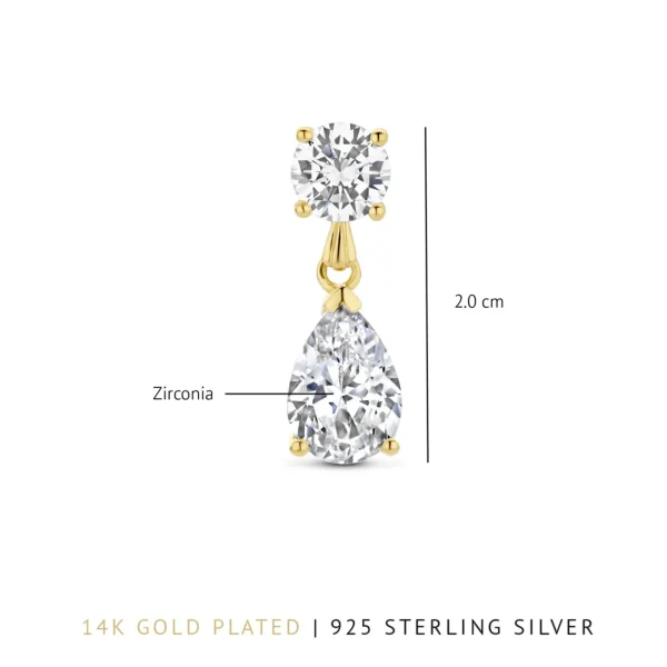 Ponte Vecchio Sienna 925er Sterlingsilber vergoldet Tropfenohrringe mit Zirkoniastein