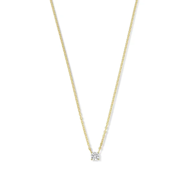 Ponte Vecchio Sofia 925 Sterlingsilber vergoldetes Collier mit Zirkoniastein