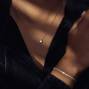 Ponte Vecchio Sofia 925 Sterlingsilber vergoldetes Collier mit Zirkoniastein