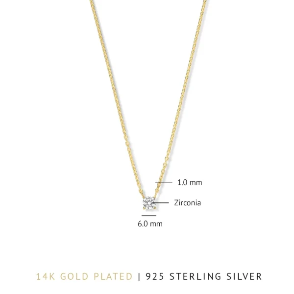 Ponte Vecchio Sofia 925 Sterlingsilber vergoldetes Collier mit Zirkoniastein