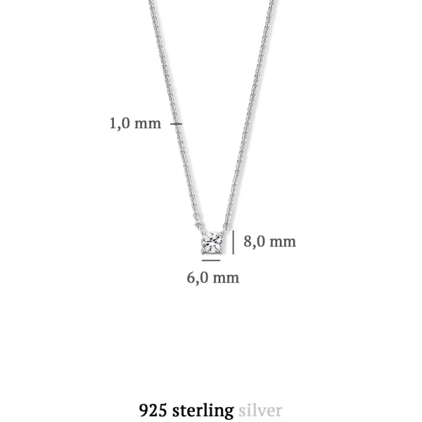 Ponte Vecchio Sofia Halskette aus 925er Sterlingsilber mit Zirkoniastein