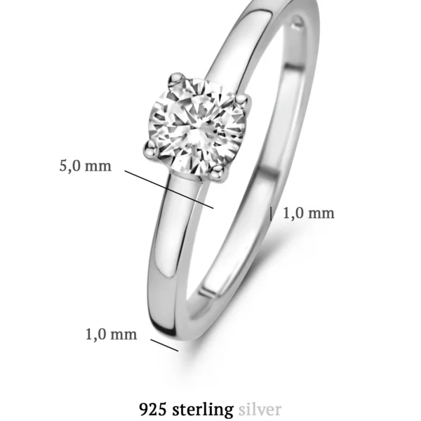 Ponte Vecchio Sofia Ring aus 925er Sterlingsilber mit Zirkoniastein