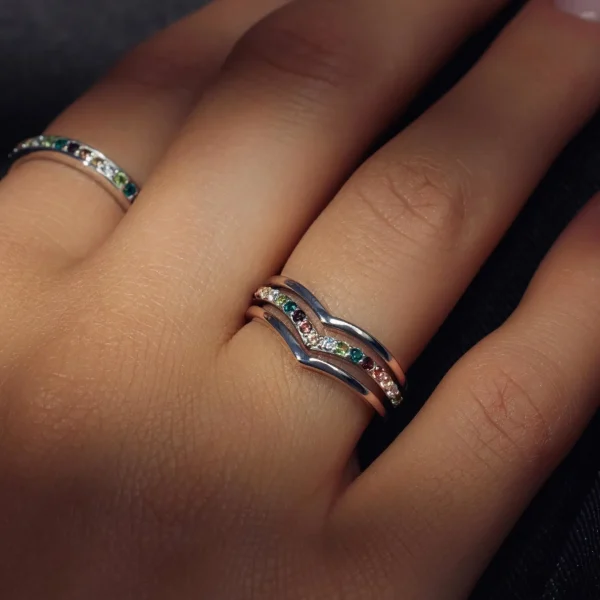 Ring Santa Maria del Fiore 925er Sterlingsilber mit farbigen Zirkoniasteinen