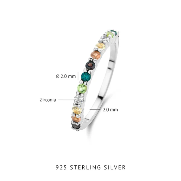 Ring Santa Maria del Fiore 925er Sterlingsilber mit farbigen Zirkoniasteinen