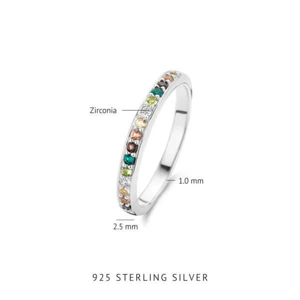 Ring Santa Maria del Fiore 925er Sterlingsilber mit farbigen Zirkoniasteinen