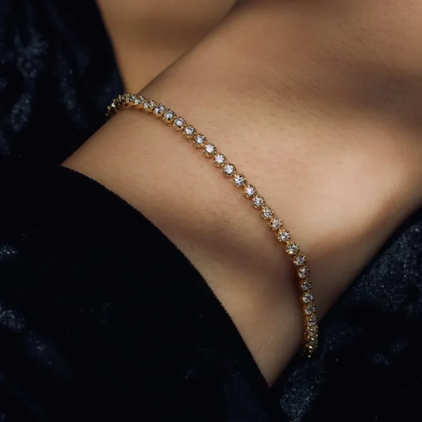 Santa Maria della Base Armband aus vergoldetem 925er Sterlingsilber mit Zirkoniasteinen
