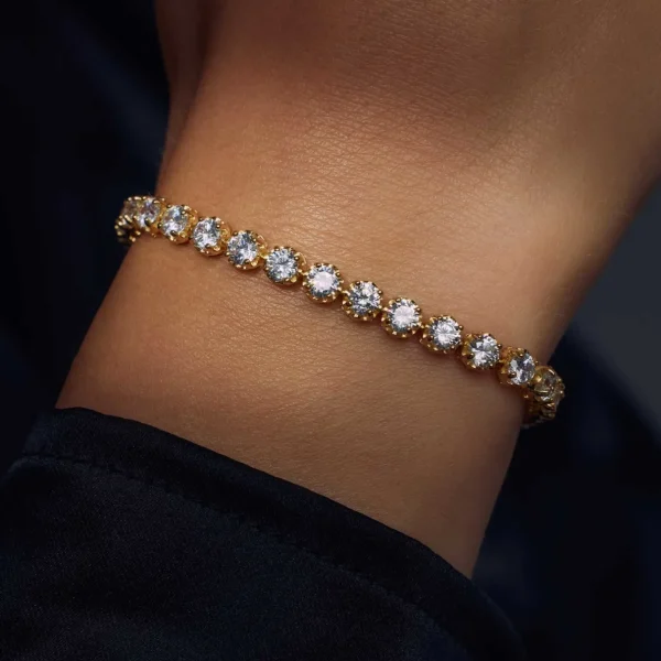 Santa Maria della Base Armband aus vergoldetem 925er Sterlingsilber mit Zirkoniasteinen