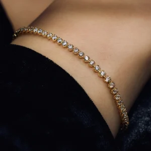 Santa Maria della Base Armband aus vergoldetem 925er Sterlingsilber mit Zirkoniasteinen