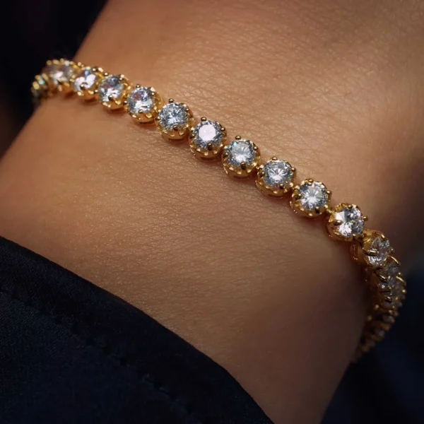 Santa Maria della Base Armband aus vergoldetem 925er Sterlingsilber mit Zirkoniasteinen