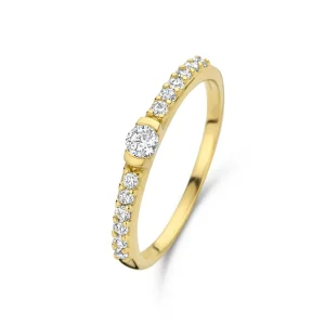 Santa Maria della Base 925er Sterlingsilber vergoldeter Ring mit Zirkoniasteinen