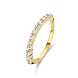 Santa Maria della Base 925er Sterlingsilber vergoldeter Ring mit Zirkoniasteinen
