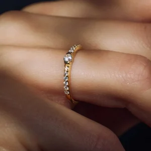 Santa Maria della Base 925er Sterlingsilber vergoldeter Ring mit Zirkoniasteinen