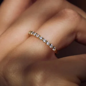 Santa Maria della Base 925er Sterlingsilber vergoldeter Ring mit Zirkoniasteinen