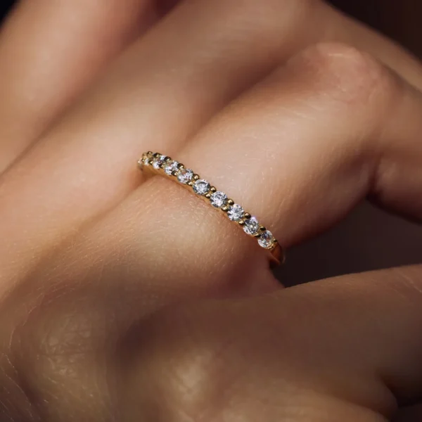 Santa Maria della Base 925er Sterlingsilber vergoldeter Ring mit Zirkoniasteinen