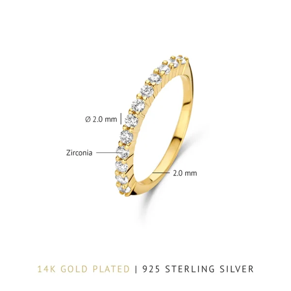 Santa Maria della Base 925er Sterlingsilber vergoldeter Ring mit Zirkoniasteinen
