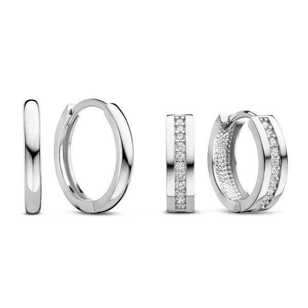 Sorprendimi 925 Sterling Silber Ohrringe mit Zirkoniasteinen besetzt