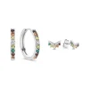 Sorprendimi 925 Sterling Silber Ohrringe mit farbigen Zirkonia Steinen besetzt