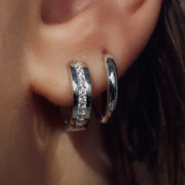 Sorprendimi 925 Sterling Silber Ohrringe mit Zirkoniasteinen besetzt