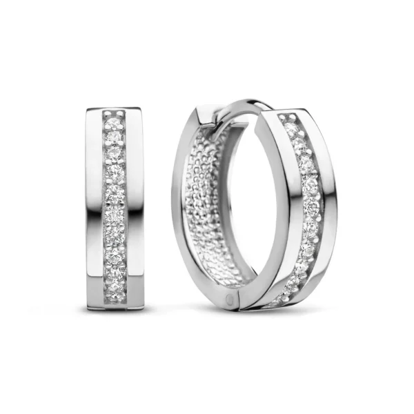Sorprendimi 925 Sterling Silber Ohrringe mit Zirkoniasteinen besetzt