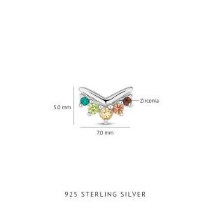 Sorprendimi 925 Sterling Silber Ohrringe mit farbigen Zirkonia Steinen besetzt