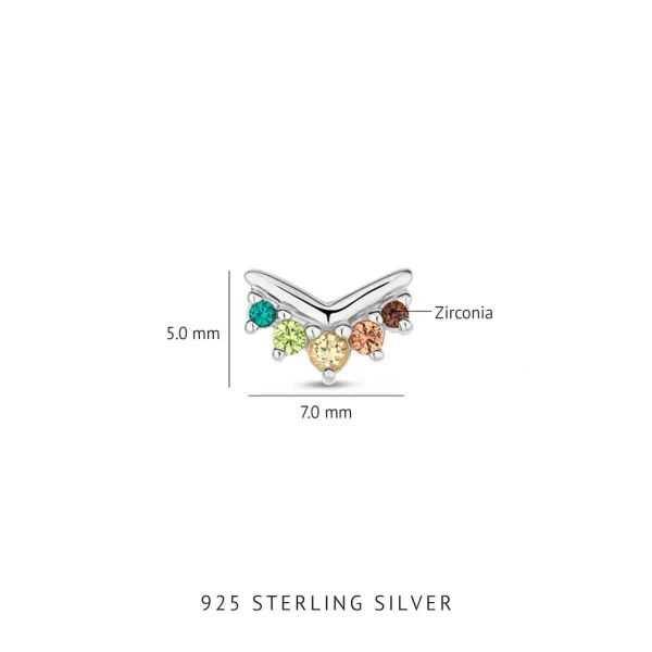 Sorprendimi 925 Sterling Silber Ohrringe mit farbigen Zirkonia Steinen besetzt