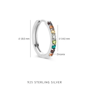 Sorprendimi 925 Sterling Silber Ohrringe mit farbigen Zirkonia Steinen besetzt