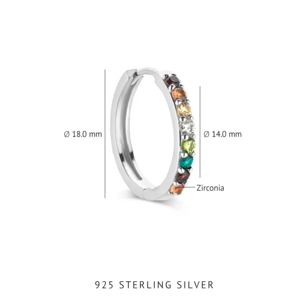 Sorprendimi 925 Sterling Silber Ohrringe mit farbigen Zirkonia Steinen besetzt