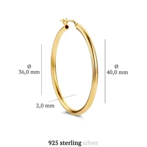 Sorprendimi 925 Sterling Silber vergoldet Ohrringe mit 14 Karat vergoldet gesetzt