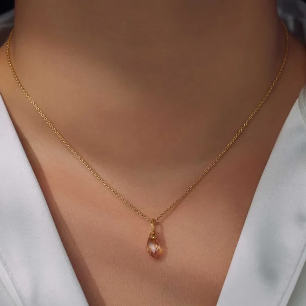 Sorprendimi 925er Sterling Silber vergoldet Halskette und Ohrringe Geschenk-Set mit 14 Karat Goldplattierung