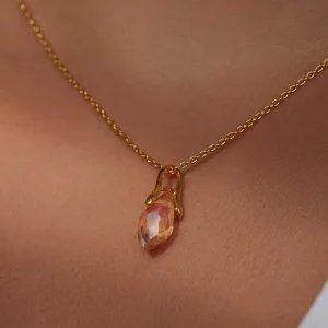Sorprendimi 925er Sterling Silber vergoldet Halskette und Ohrringe Geschenk-Set mit 14 Karat Goldplattierung