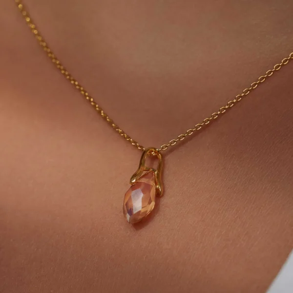 Sorprendimi 925er Sterling Silber vergoldet Halskette und Ohrringe Geschenk-Set mit 14 Karat Goldplattierung