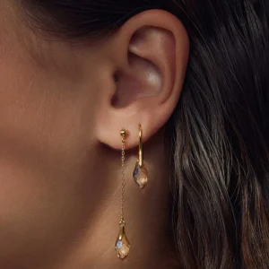 Sorprendimi 925er Sterling Silber vergoldet Halskette und Ohrringe Geschenk-Set mit 14 Karat Goldplattierung