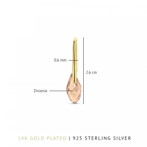 Sorprendimi 925er Sterling Silber vergoldet Halskette und Ohrringe Geschenk-Set mit 14 Karat Goldplattierung