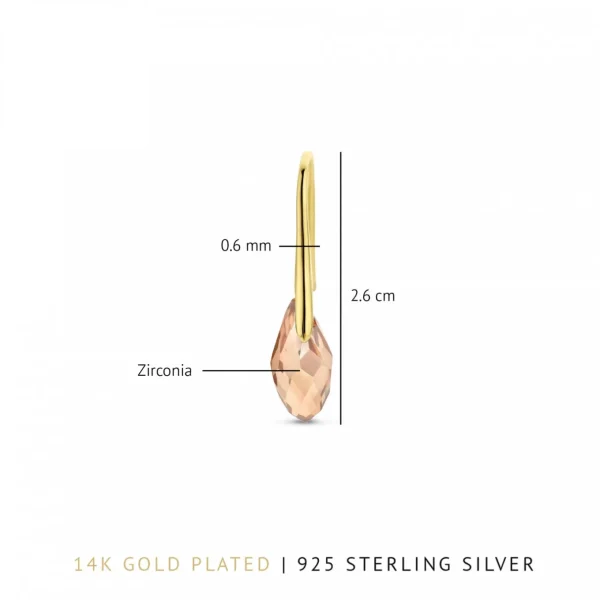 Sorprendimi 925er Sterling Silber vergoldet Halskette und Ohrringe Geschenk-Set mit 14 Karat Goldplattierung